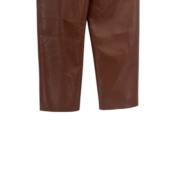 Aritzia Wilfred The Melina Pants Cropped Vegan Leather Cognac Brown Size 00 - Picture 10 of 13